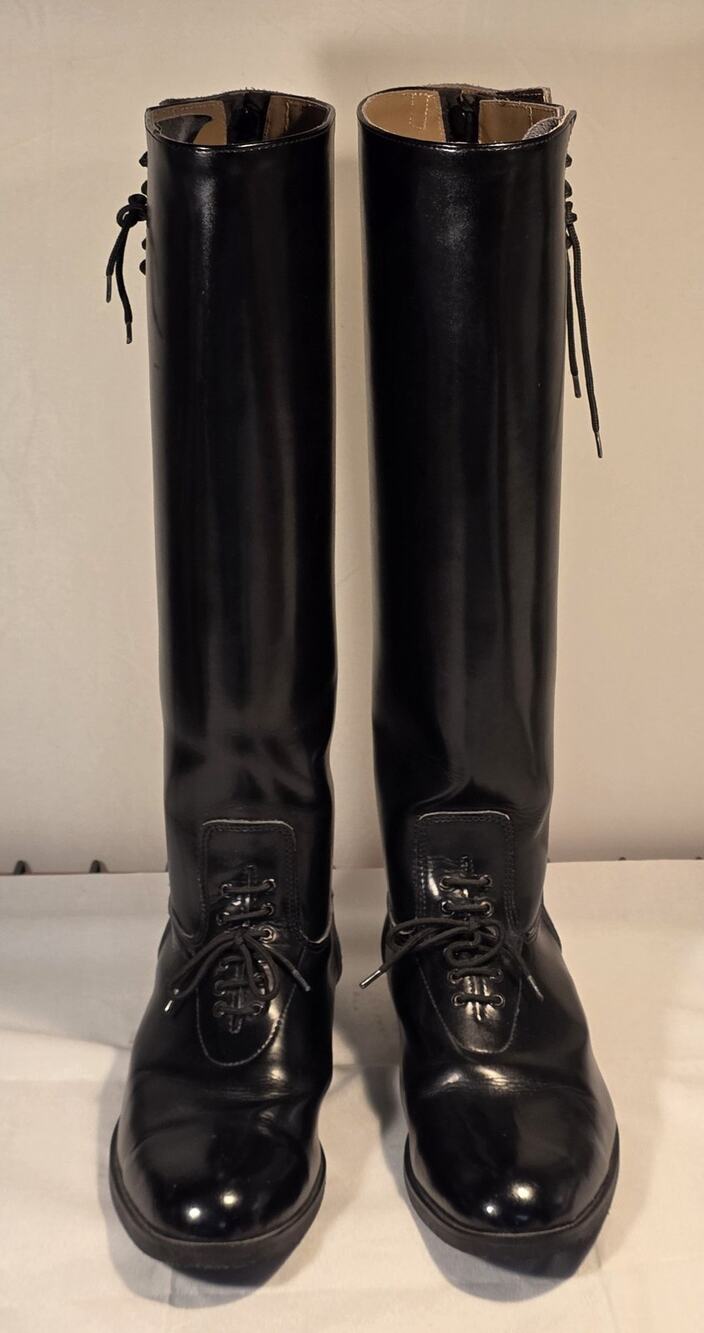 Men's Hispar Tall Equestrian Riding Boots Black Leather Size 11.5